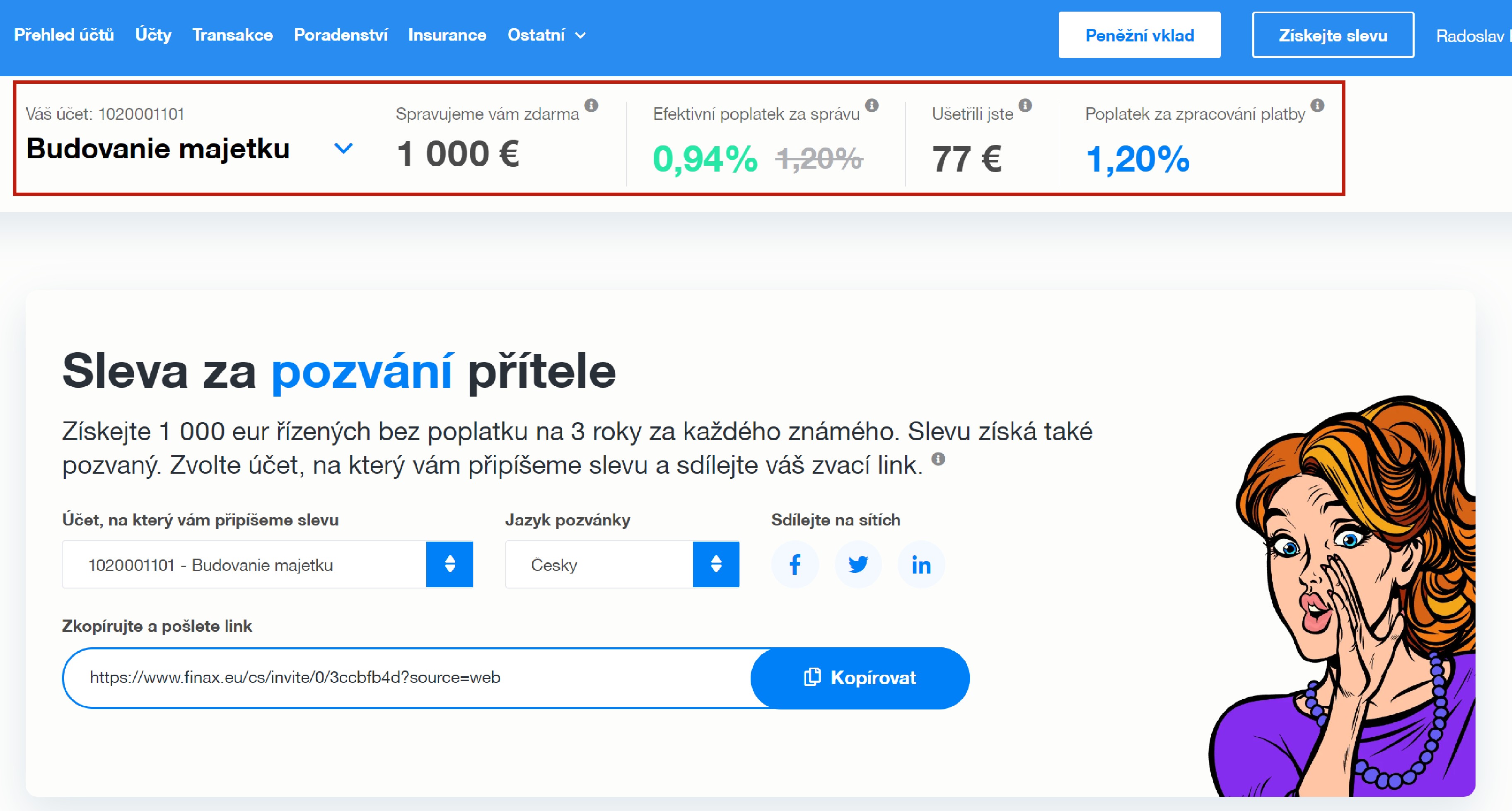 Přehled slev a vyšší sleva za pozvání | Finax.eu